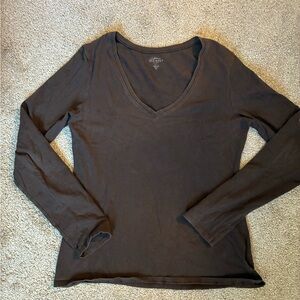 Vintage Vneck Old Navy Women's Brown Long Sleeve Top